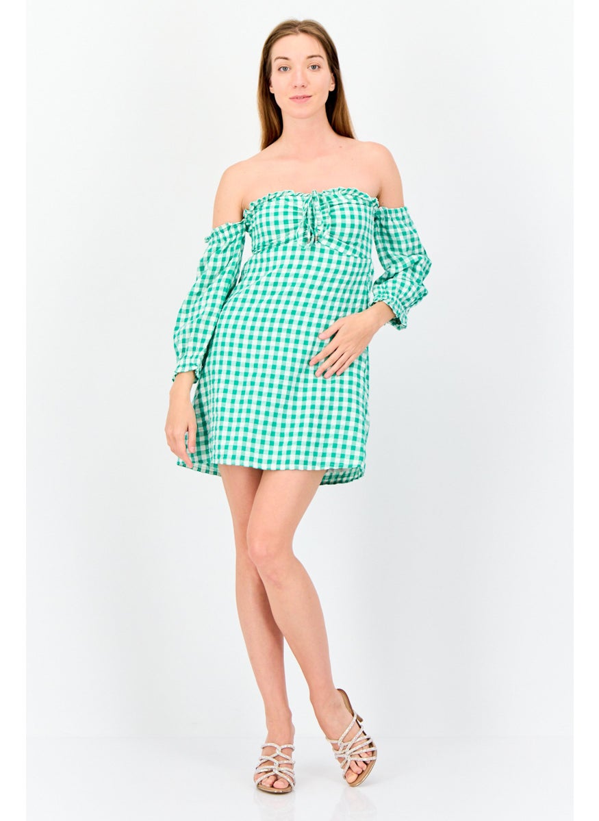 ONLY Women Micro Checkered Mini Dress, Multicolor  - Image 4