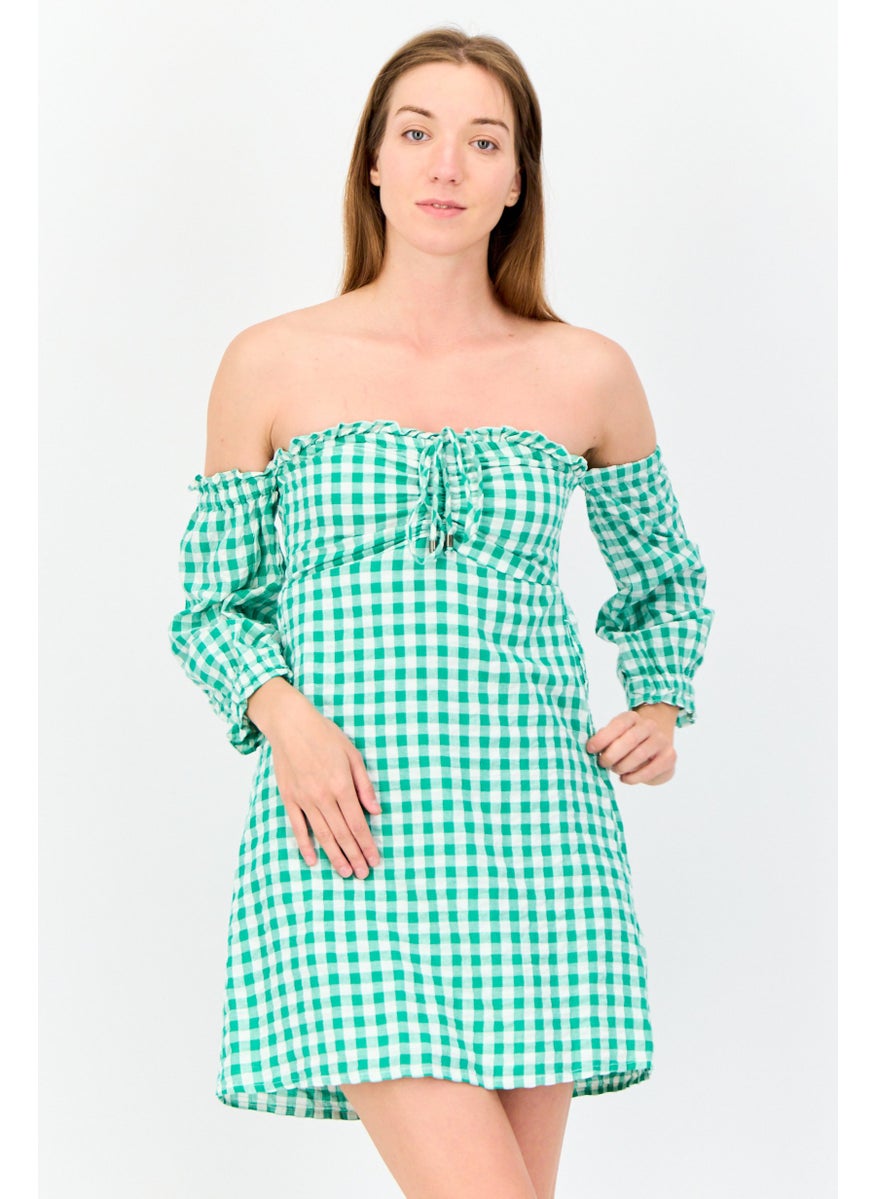 ONLY Women Micro Checkered Mini Dress, Multicolor  - Image 1