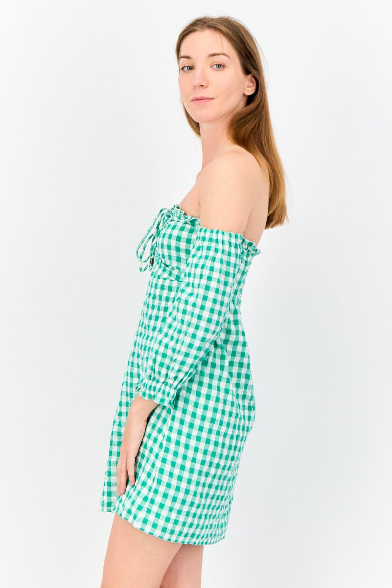 ONLY Women Micro Checkered Mini Dress, Multicolor - Image 2