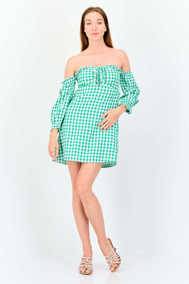 ONLY Women Micro Checkered Mini Dress, Multicolor - Image 4