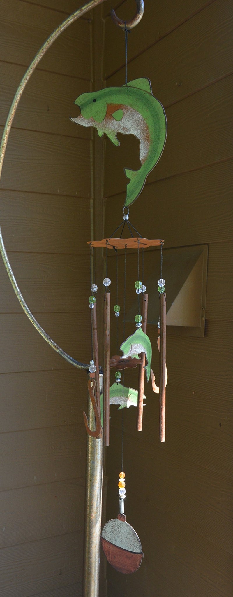 Sunset Vista Designs Catch of the Day Fish Wind Chime,Green 36-Inch Long - Image 2