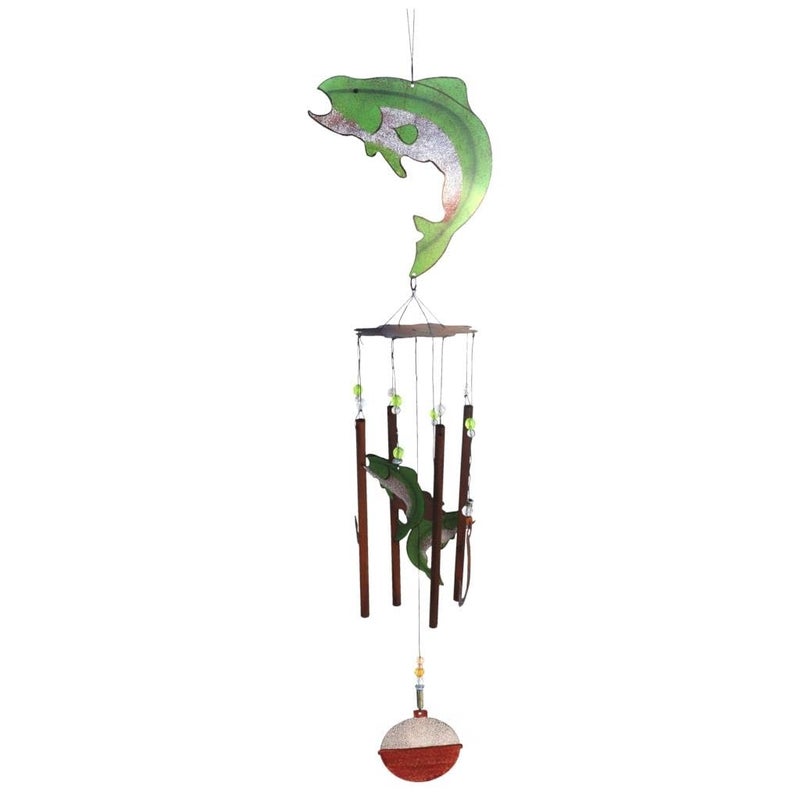 Sunset Vista Designs Catch of the Day Fish Wind Chime,Green 36-Inch Long - Image 3