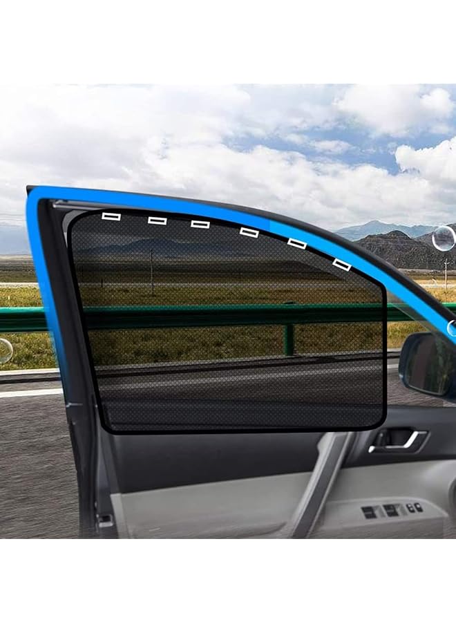 NALANDA 2 Packs Magnetic Car Side Window Sunshade With Reflective Mesh For Baby Pet Blocks Sunlight And Protect Car Interior Temperature Curtain Keeps Your Car Cooler Privacy Protection (Front Seat) - Image 1