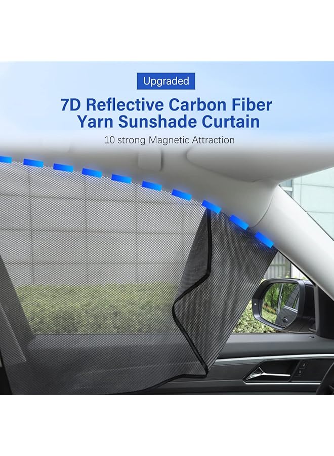NALANDA 2 Packs Magnetic Car Side Window Sunshade With Reflective Mesh For Baby Pet Blocks Sunlight And Protect Car Interior Temperature Curtain Keeps Your Car Cooler Privacy Protection (Front Seat) - Image 2