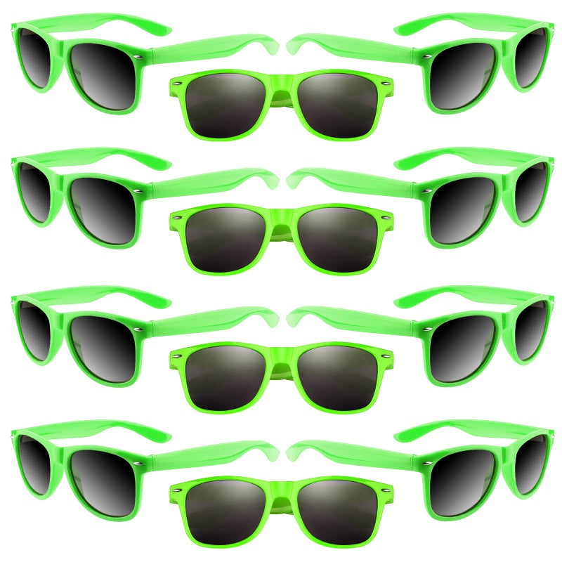 ASTARON 12 Pack Party Sunglasses Bulk Neon Party Favors for Beach Wedding Party Pool Party Supplies - Image 2