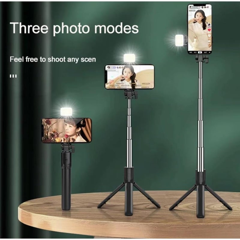 USTINE ® SnapX1s Vlogging Kit with Fill Light & Wireless Mic | 3-in-1 70cm Extendable Selfie Stick Tripod with Bluetooth Remote + K8 Mic for YouTube, Reels & Vlogs (Android/iPhone) - Image 4