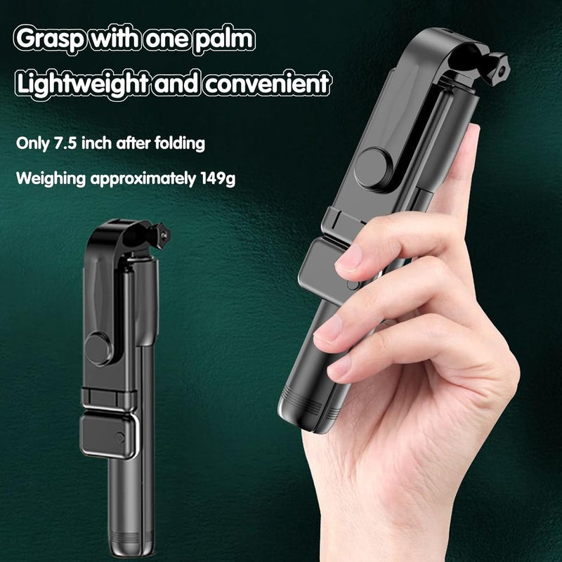 USTINE ® SnapX1s Vlogging Kit with Fill Light & Wireless Mic | 3-in-1 70cm Extendable Selfie Stick Tripod with Bluetooth Remote + K8 Mic for YouTube, Reels & Vlogs (Android/iPhone) - Image 2