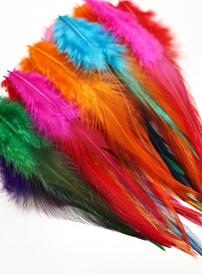 whitefeather Feathers for Crafting,240pcs 5-7inch Colorful Craft Rooster Feathers,Saddle Hackle Feather,Bulk Feathers for Wedding Home Party,Dream Catcher Supplies and DIY Crafts - Image 4