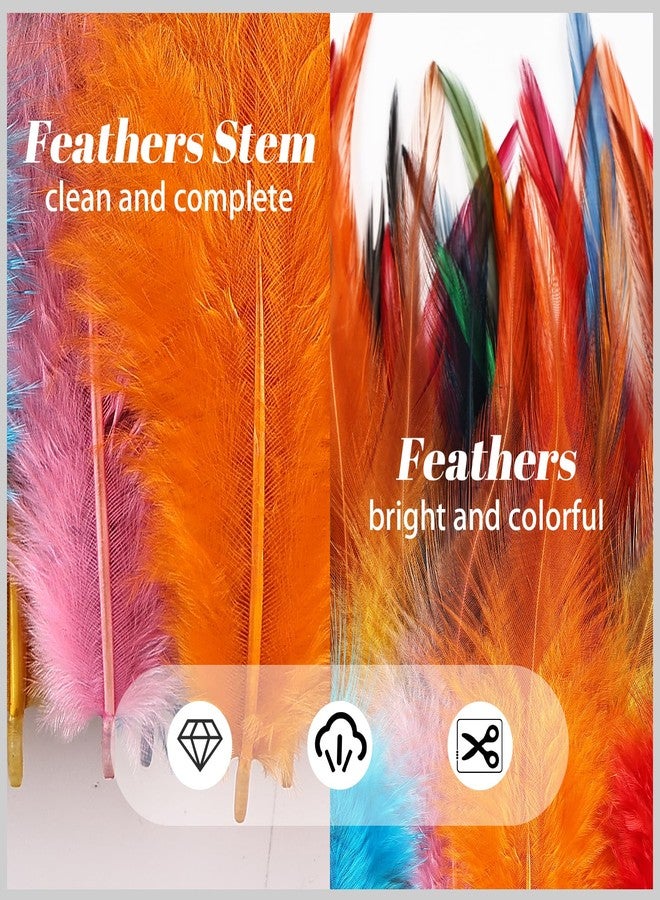 whitefeather Feathers for Crafting,240pcs 5-7inch Colorful Craft Rooster Feathers,Saddle Hackle Feather,Bulk Feathers for Wedding Home Party,Dream Catcher Supplies and DIY Crafts - Image 5