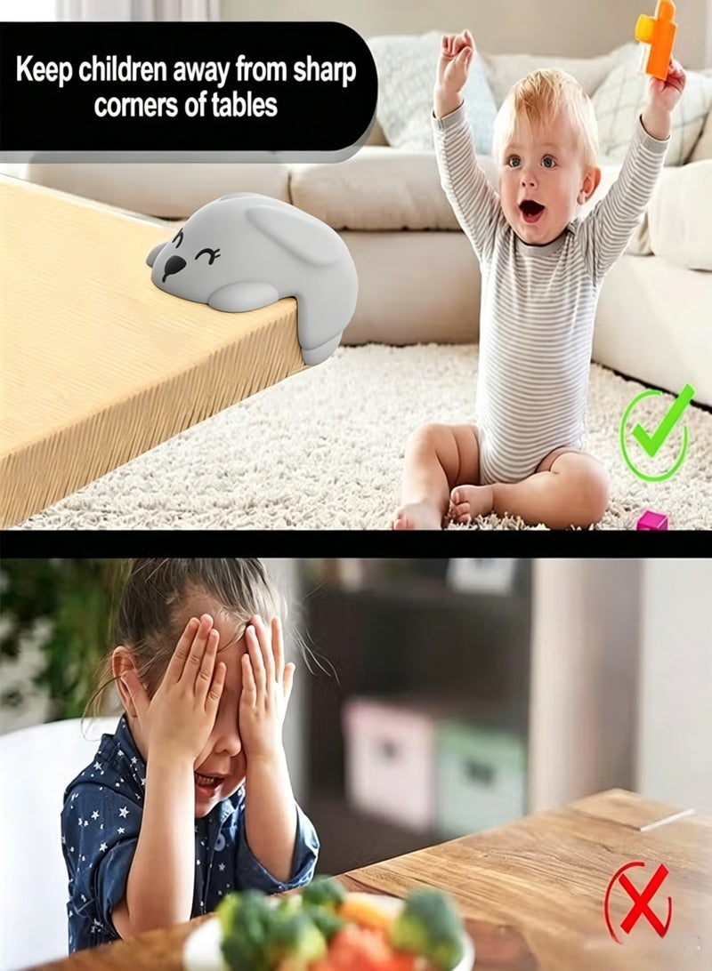 4PCS Edge Corner Protectors, Cute Safety Edge Corner Guards, Thick Silicone Furniture Corner Protector with Strong Adhesive Tape, Rabbit-shaped Anti-Collision Corner Guard Baby Proofing Corners for Sharp Furnitures Cupboard - Image 3