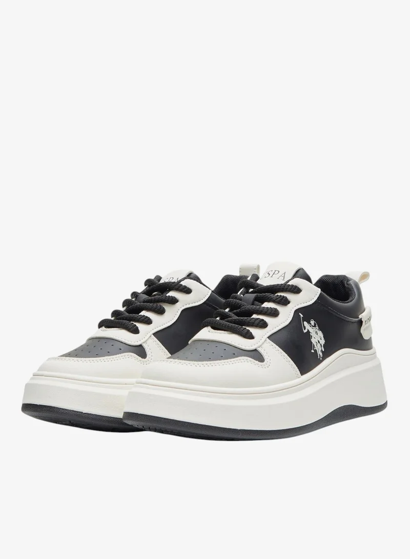 U.S. Polo Assn. Women's Black and White Sneakers - Bold Rugged Style Shoes with Durable Sole for Outdoor Wear