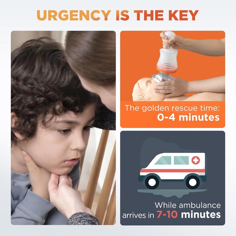 Sonmol Choking Rescue Device with 3 Size Masks | Anti Choking Device for Kids and Adults | Portable Airway Clearing Device | First Aid Heimlich Maneuver Device | Choking Device - Image 2