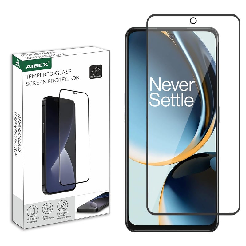 AIBEX Tempered Glass for OnePlus Nord CE 3 Lite 5G / Realme 12X 5G / Realme 11X 5G | 9H Hardness | Anti-Glare & Anti-Fingerprint | Water Resistant | Edge-to-Edge Full Screen Protector | Bubble-Free - Image 2