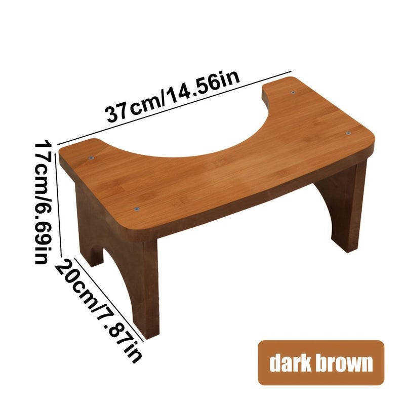 Bamboo Curved Toilet Stool Squat Adult Portable Potty Constipate Helper For Bathroom Bump Proof Polychrome Tea - Image 3
