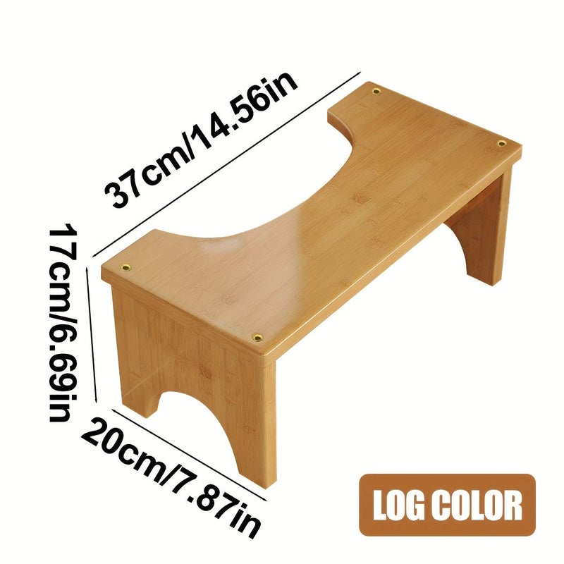 Bamboo Curved Toilet Stool Squat Adult Portable Potty Constipate Helper For Bathroom Bump Proof Polychrome Tea - Image 2