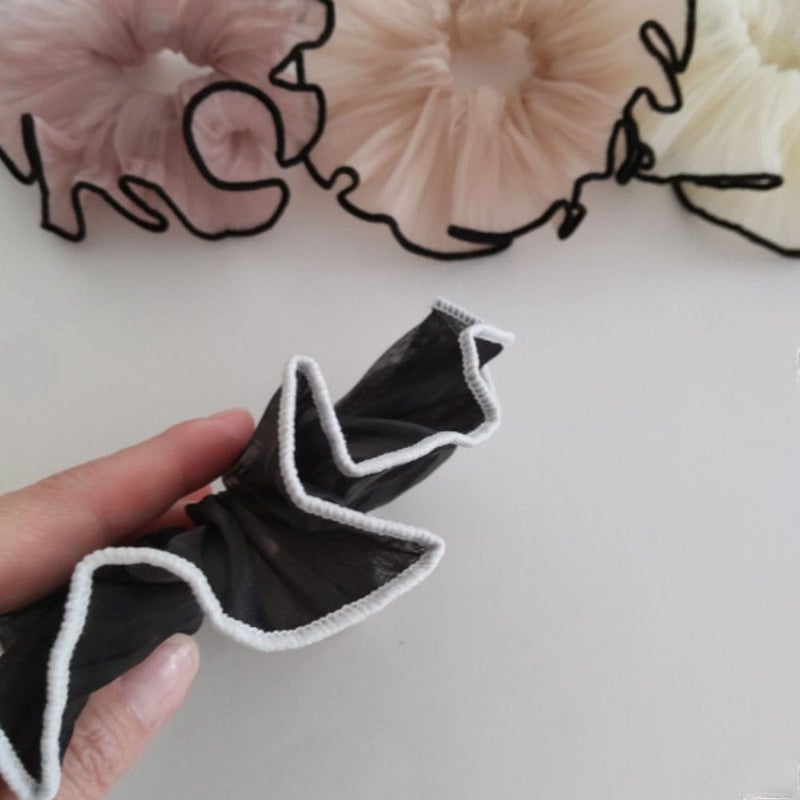 Generic Chic Large Bow French Chiffon Scrunchies with Elastic Bands Luxe Multicolor Hair Accessories for Women Girls Soft Elastic Ponytail Holders in a Set of 3 Ideal for Elegant Hairstyles  - Image 5