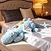 ARELUX Large 50in 3Lb Cute Dragon Stuffed Animals Plush Toy Soft Sky Blue Pterosaur Plushie Giant Fuzzy Dinosaur Pillow Plushies with White Wings Cuddly for Friends - Image 2