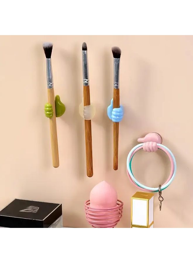 Set Of 10 Random Color Thumb Wall Hooks With Adhesive For Dorms Kitchens And Bedrooms Easy Hang - Image 2