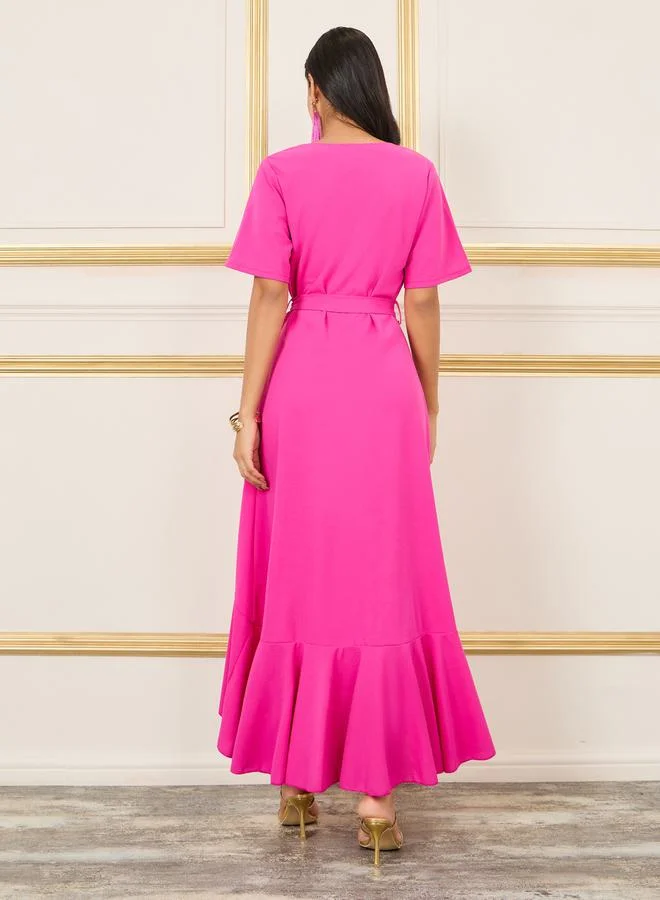 Styli Ruffled Wrap Dress