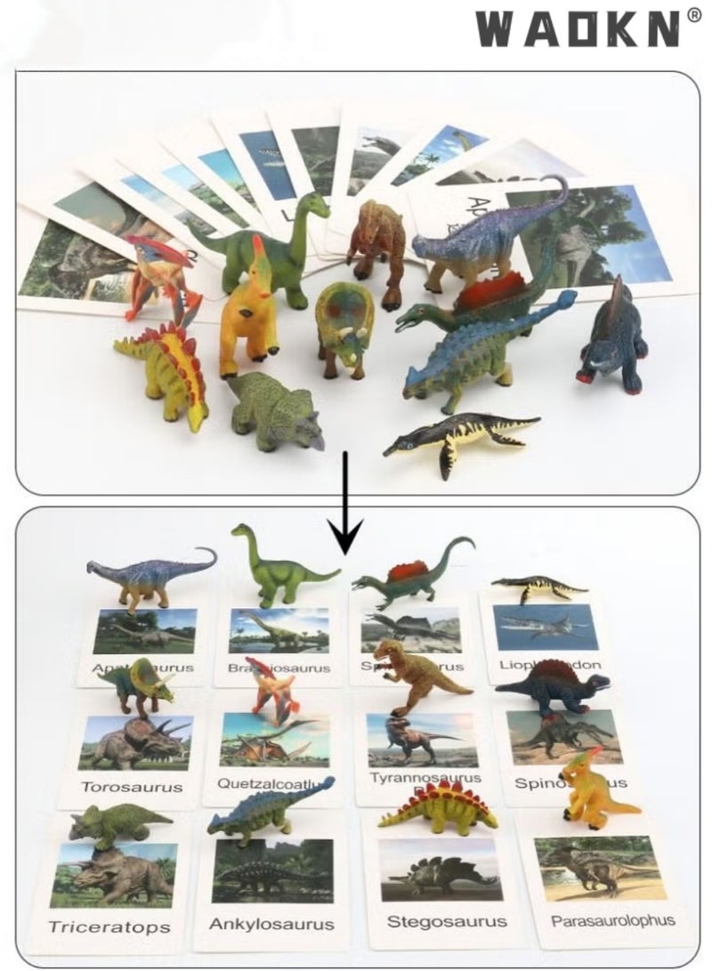 WAOKN 12 Small Animal Figurines Learning & Education Toys Plastic Realistic Sea Ocean Animal Figures Preschool Learning Activities Matching Game Science Toys with Cognitive Card Early Education Knowledge Learning Card for Kid - Image 3