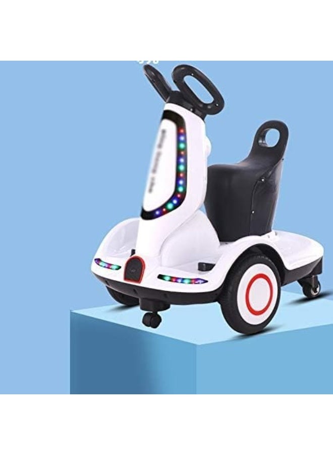 Denx White Multifunctional Electric Scooter for Kids White Three-Wheel Electric Scooter with Dual Motor, Music and Lights Electric Car for Kids White Balance Scooter for Kids Boys and Girls Remote Control Toy Car - Image 4