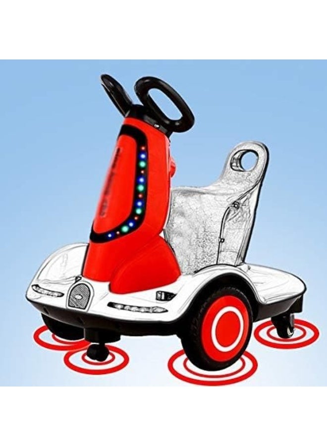 Denx White Multifunctional Electric Scooter for Kids White Three-Wheel Electric Scooter with Dual Motor, Music and Lights Electric Car for Kids White Balance Scooter for Kids Boys and Girls Remote Control Toy Car - Image 3