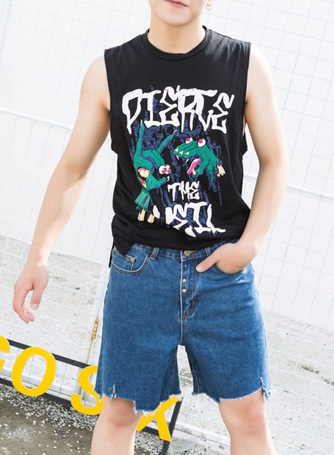 Men's loose thin stretch straight denim shorts - Image 3