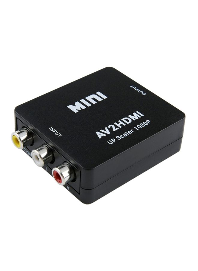 HOWEI HW-2105 Mini AV CVBS/L+R Audio to HDMI Converter Adapter, Support Scaler 1080P (Black)