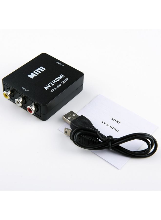 HOWEI HW-2105 Mini AV CVBS/L+R Audio to HDMI Converter Adapter, Support Scaler 1080P (Black)