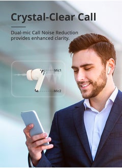 Tronsmart Tronsmart Sounfii R4 Wireless Earbuds ENC Bluetooth 5.3, Earphones,Hifi Stereo Sound with Dual Drivers, Earphones Deep Bass,In Ear Headphones Tiny Size,27H Playtime for Music,Calls,Sports,TV (Beige)  - Image 4