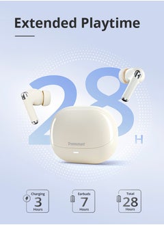 Tronsmart Tronsmart Sounfii R4 Wireless Earbuds ENC Bluetooth 5.3, Earphones,Hifi Stereo Sound with Dual Drivers, Earphones Deep Bass,In Ear Headphones Tiny Size,27H Playtime for Music,Calls,Sports,TV (Beige)  - Image 3