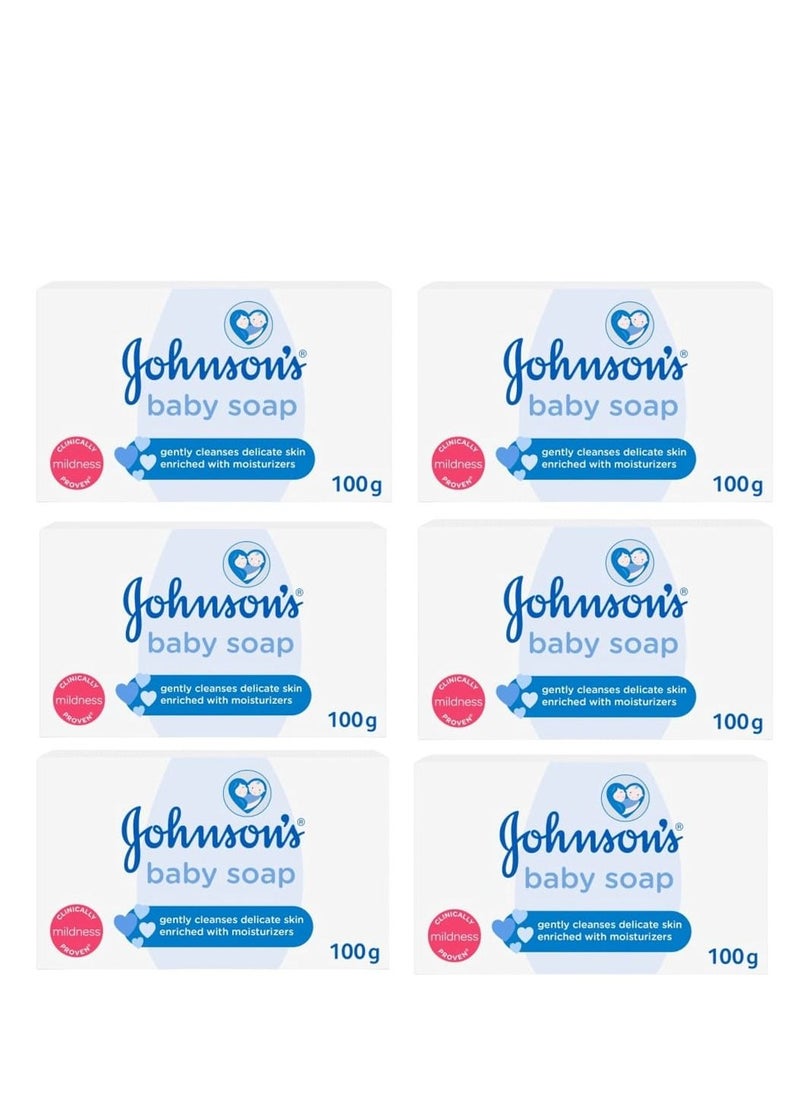 A set of 100 grams of baby soap consisting of 6 pieces
