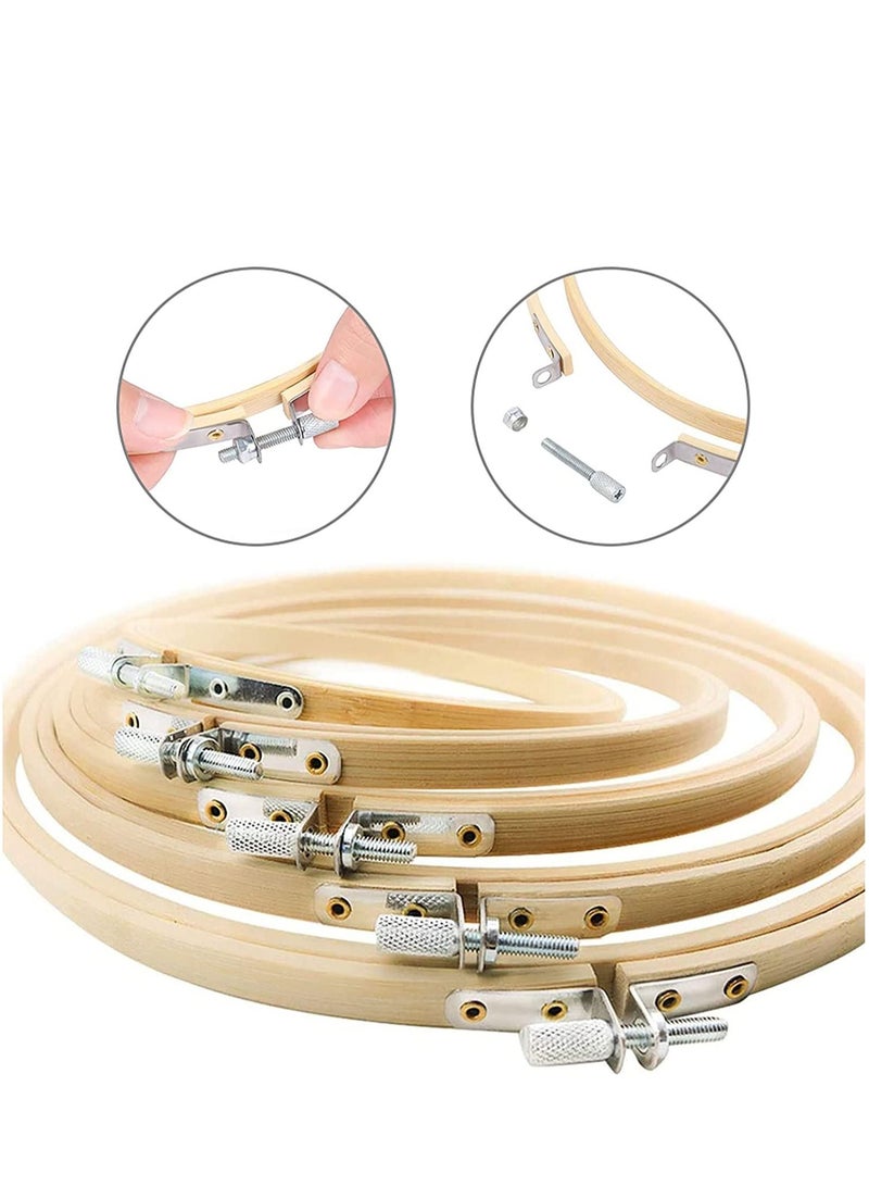 Alissa 2-Piece Premium Bamboo Embroidery Hoops (8” & 9”) – Strong Wooden Cross Stitch Frames for Needlework, DIY Crafts, Fabric Art & Bandages  - Image 4