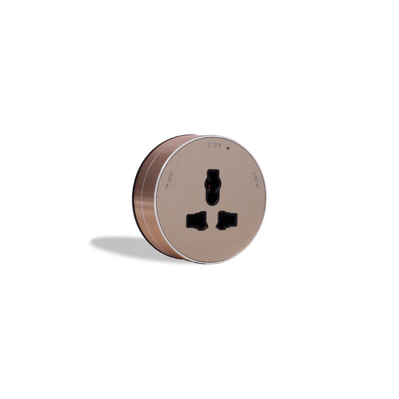 Jana Light UK Round Aluminum Acrylic Gold Socket – ZOYA-013 BK 16A - Image 2