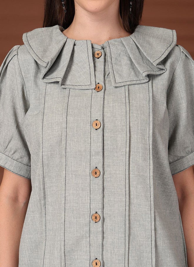 PlusS Grey Co-Ord Set With Round Neck Top For Women - Image 2