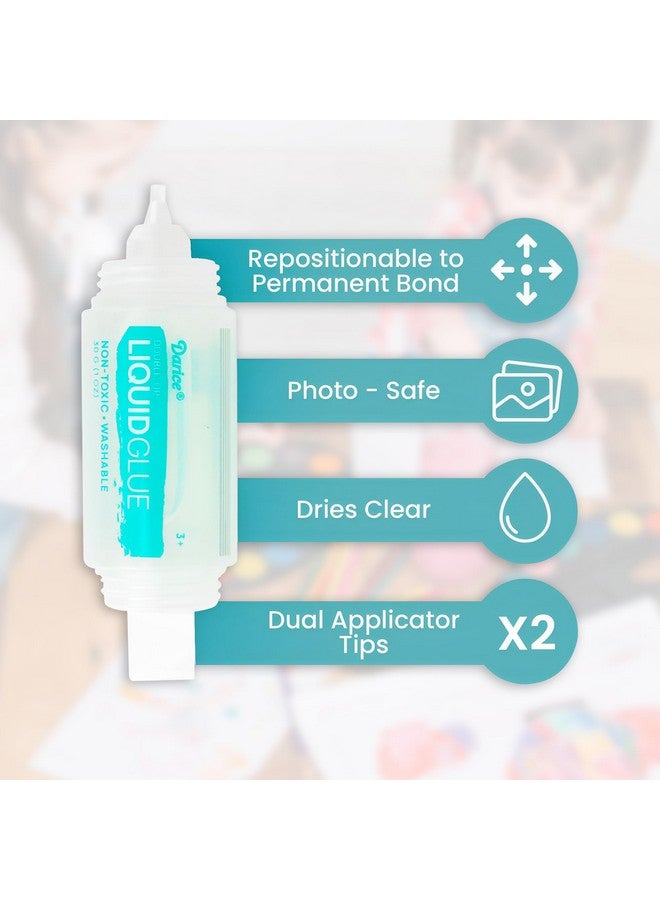 Darice Liquid Glue 3 Pack - 1 Oz Adhesive Glue For Scrapbooking Photo Mounting - Crafting Glue With Dual Tip Dispenser For Precise To Full Coverage - Dries Clear - Image 2