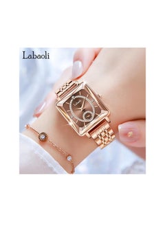 Watch for Women Rose Gold Square Stainless Luxury Fashion Diamond Analog Quartz Waterproof Casual Small Simple - pzsku/ZF9EC3C10D9CC679BC11FZ/45/_/1720904981/916afa7e-4308-44ac-b5c7-d77afbb7b639