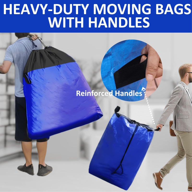 BBJ WRAPS Moving Bags Heavy Duty Extra Large, 66 Gallon Large College Moving Bags with Handles, Waterproof Storage Packing for Home Dorm, Set of 2 - Image 4