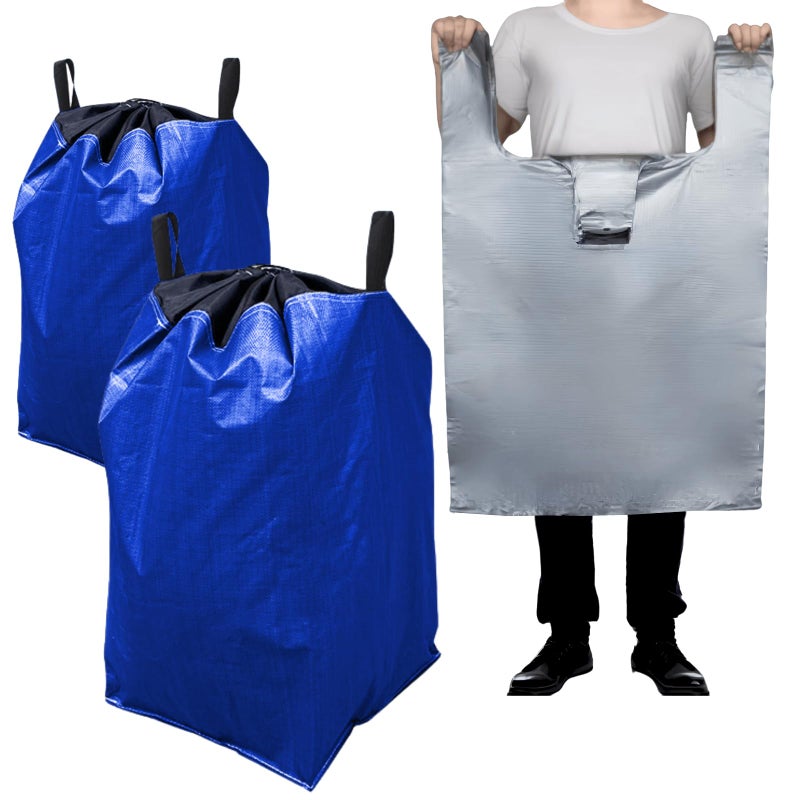 BBJ WRAPS Moving Bags Heavy Duty Extra Large, 66 Gallon Large College Moving Bags with Handles, Waterproof Storage Packing for Home Dorm, Set of 2 - Image 1