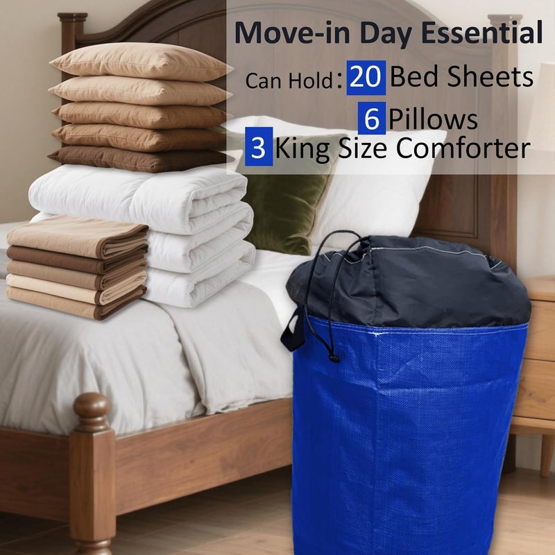 BBJ WRAPS Moving Bags Heavy Duty Extra Large, 66 Gallon Large College Moving Bags with Handles, Waterproof Storage Packing for Home Dorm, Set of 2 - Image 3