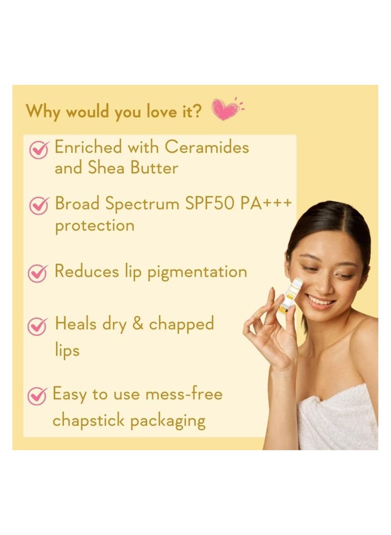WishCare Ceramide Lip Balm with SPF50 PA+++ - Kojic Acid & Niacinamide - For Lip Lightening & Protection 5gm - pzsku/ZF9EC6401C6F03823FCA3Z/45/_/1739260537/39f2fbdf-74ec-4445-856f-dae6a325619c