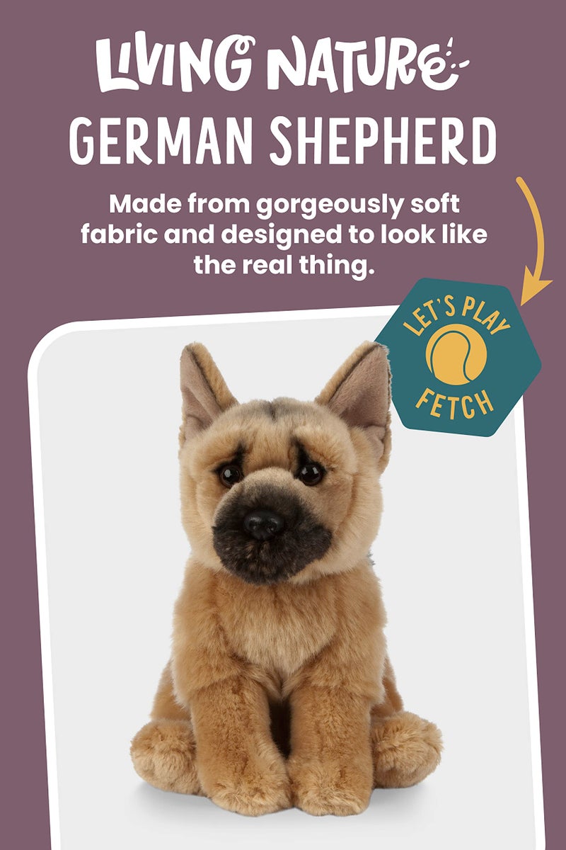Keycraft Living Nature German Shepherd Stuffed Animal | Fluffy Dog Animal | Soft Toy for Kids | 8 inches - Image 2
