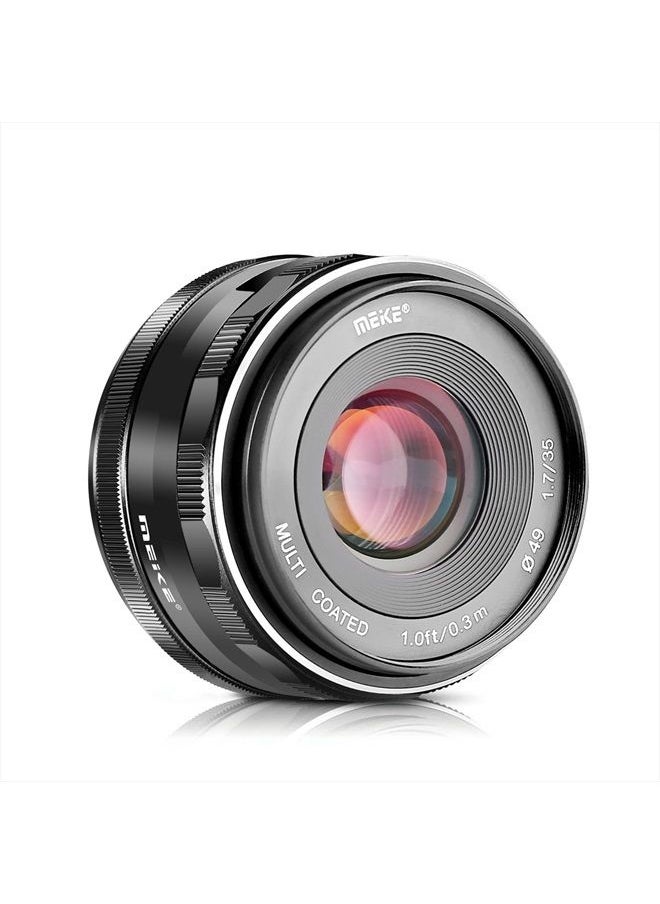Meike - 35mm f1.7 Large Aperture Manual Focus APSC Lens Compatible with Fujifilm X Mount Mirrorless Camera X-T3 X-H1 X-Pro2 X-E3 X-T1 X-T2 X-T4 X-T5 X-T10 X-T20 X-T200 X-A2 X-E2 X-E1 X30 X70 X-A1 XPro1 - Image 1
