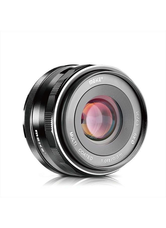 Meike - 35mm f1.7 Large Aperture Manual Focus APSC Lens Compatible with Fujifilm X Mount Mirrorless Camera X-T3 X-H1 X-Pro2 X-E3 X-T1 X-T2 X-T4 X-T5 X-T10 X-T20 X-T200 X-A2 X-E2 X-E1 X30 X70 X-A1 XPro1 - Image 1