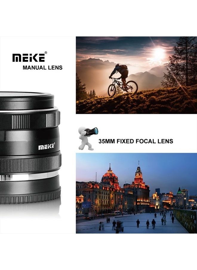 Meike - 35mm f1.7 Large Aperture Manual Focus APSC Lens Compatible with Fujifilm X Mount Mirrorless Camera X-T3 X-H1 X-Pro2 X-E3 X-T1 X-T2 X-T4 X-T5 X-T10 X-T20 X-T200 X-A2 X-E2 X-E1 X30 X70 X-A1 XPro1 - Image 1