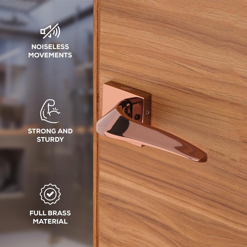 LAPO Premium Door Lock Set for Bathroom Mortise Door Lock Handlesets for Balcony Keyless Lock Handlesets for Storeroom PVD Rose Gold Finish 3 Years Warranty Ro139 - Image 3