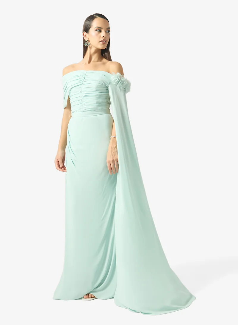Draped Shoulder Gown