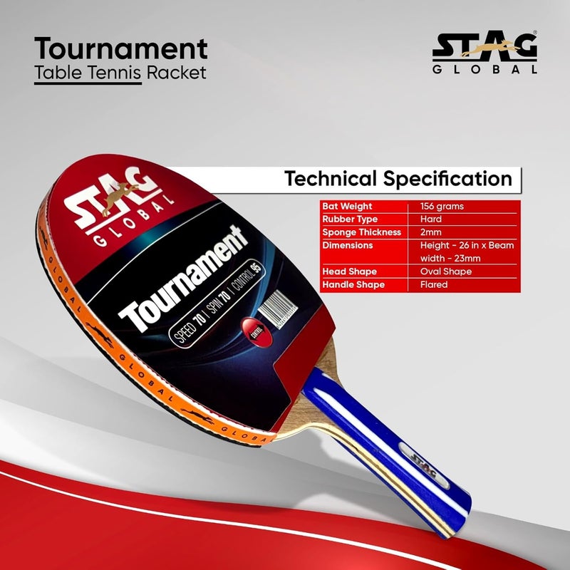 STAG مضرب تنس طاولة معتمد من ITTF للمبتدئين، متعدد الألوان، 156 جرام - Image 2