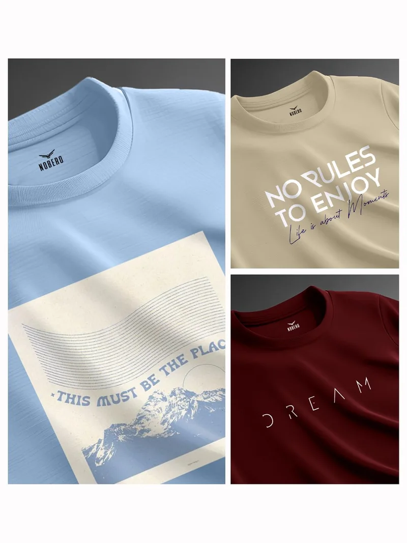NOBERO  Nobero Cotton T-Shirts Combo Pack for Men for Men | Best Price UAE