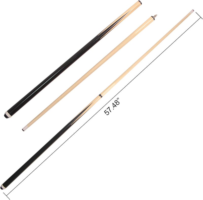 ISPiRiTo Pool Cues 2-Piece 58 Inch House Bar Billiard Cue Sticks 19oz - 21oz 13mm Glue-on Tips Hardwood Wooden Cues Set of 2 / Set of 4 / Set of 6 - Image 3